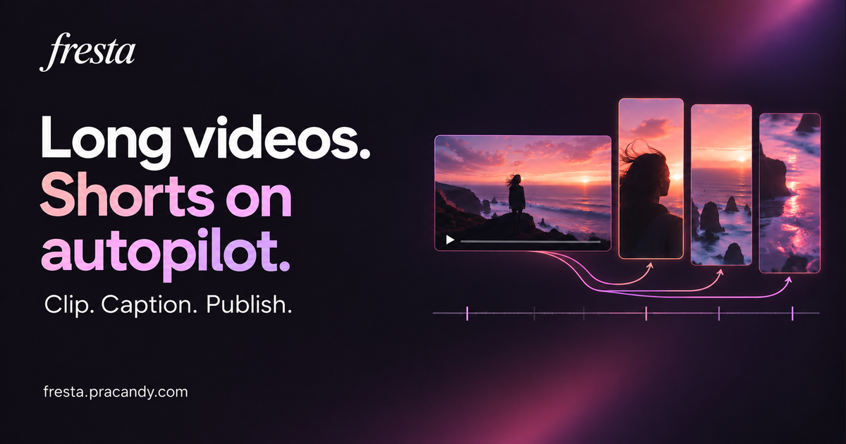 Fresta turning long videos into narrated vertical Shorts